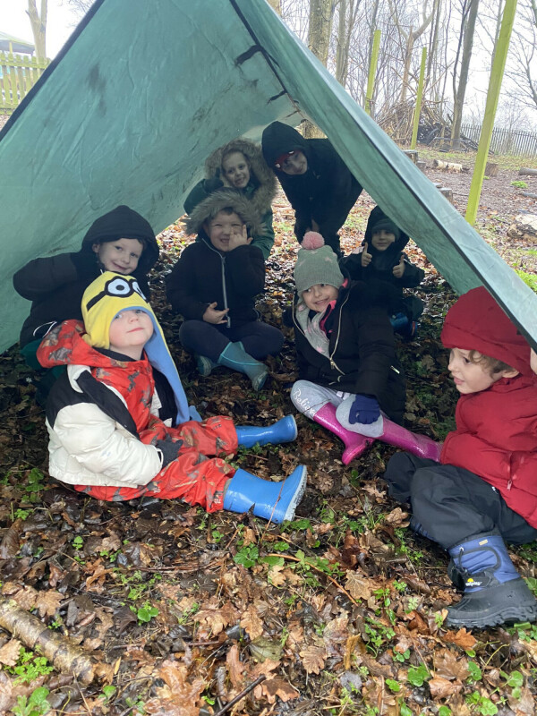 2 Frodsham forest school Frodsham children enjoy life under canvas during a forest school session in the school grounds