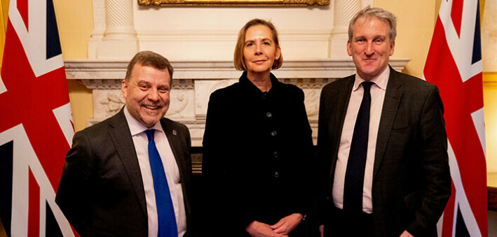 Warrington South MP welcomes local education head to Downing Street Andy Carter, Louise Smith and Damian Hinds, pictured at 10 Downing Street